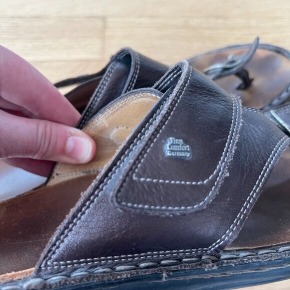 Finn Comfort Brown Leather Thong Sandals Women's Size 40 - Picture 6 of 10